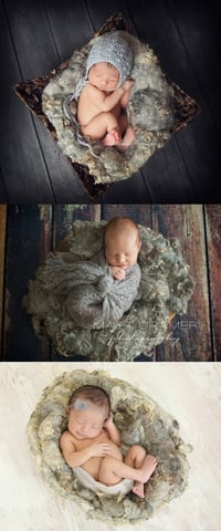 Image 4 of  Organic Silver Curly Felted Blanket