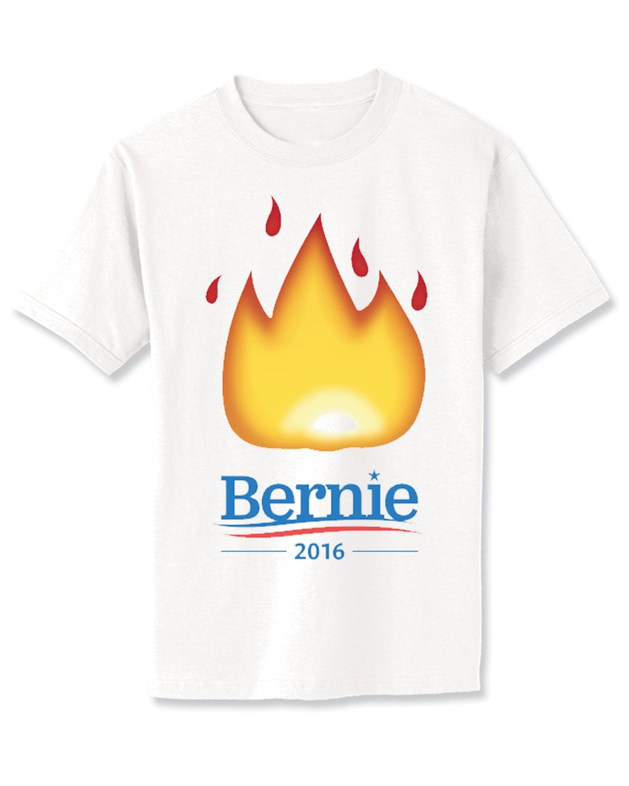 Image of Fire Emoji Bernie tee
