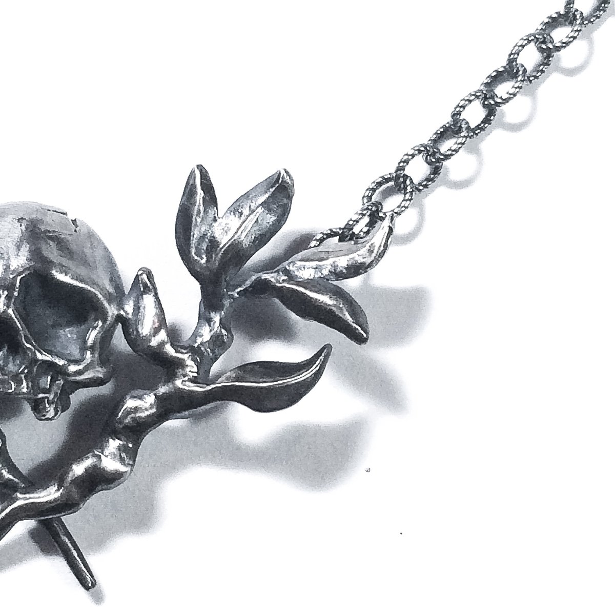 Gothic Silver Skull Necklace