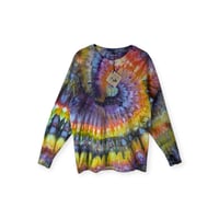 Image 1 of S Unisex Adult Soft Long Sleeve Tee in Bright Spiral Ice Dye