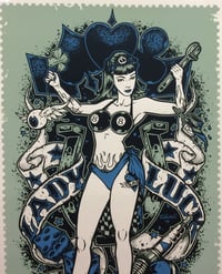 Image 2 of Lady Luck • Blue Art Print (Variant)