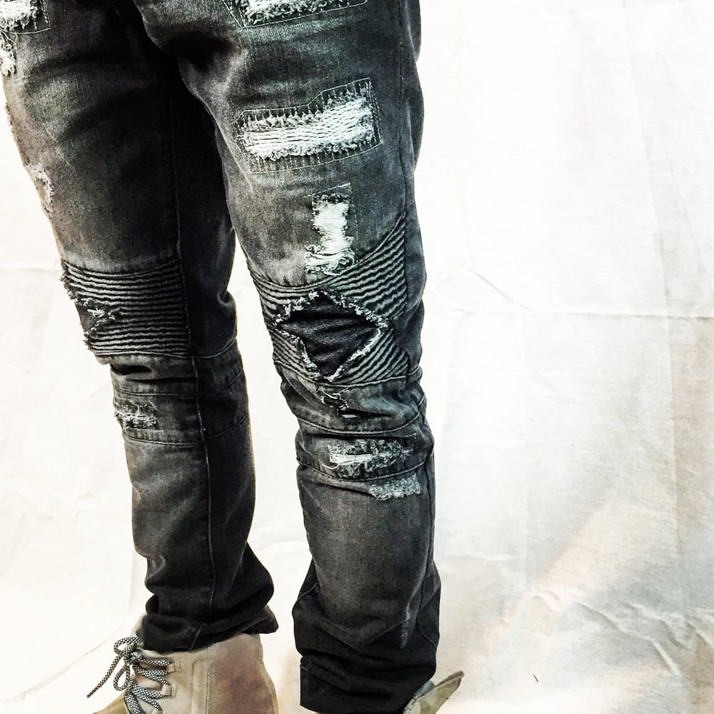 Image of HotBread blackout biker denim