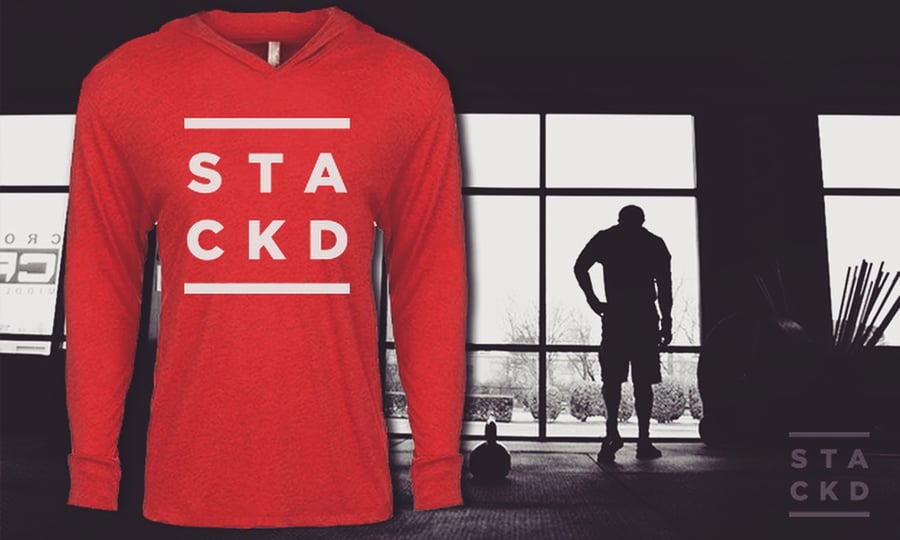 Image of STACKD / RED x WHITE | LS X HOODIE