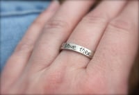 Image 2 of I love thee silver shakespeare wedding ring 