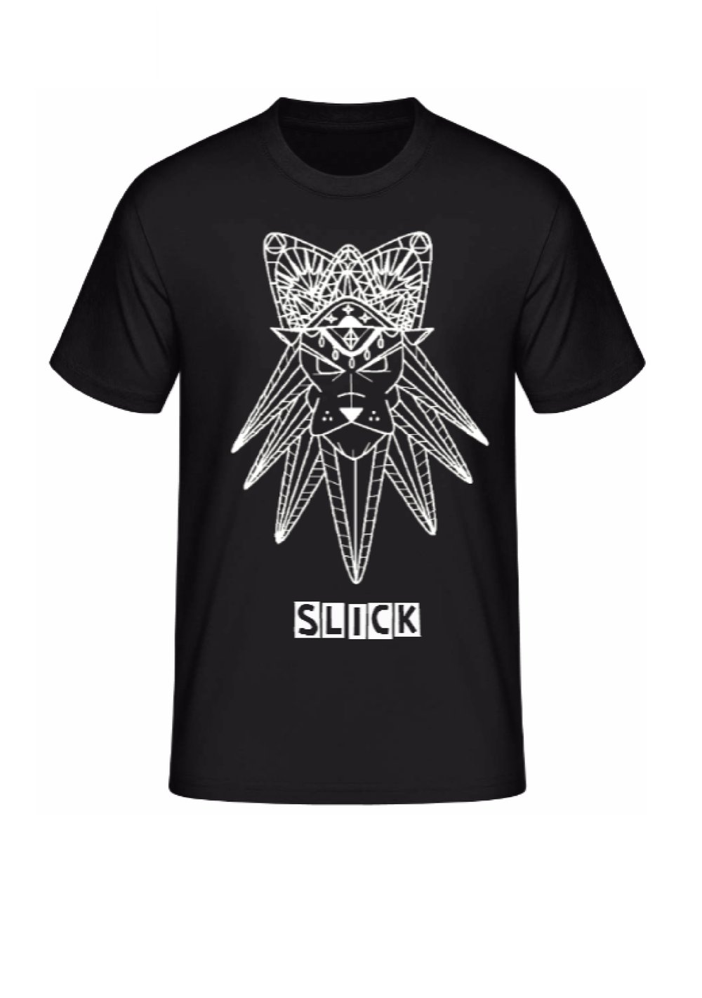 Image of Black T-Shirt - White Lion
