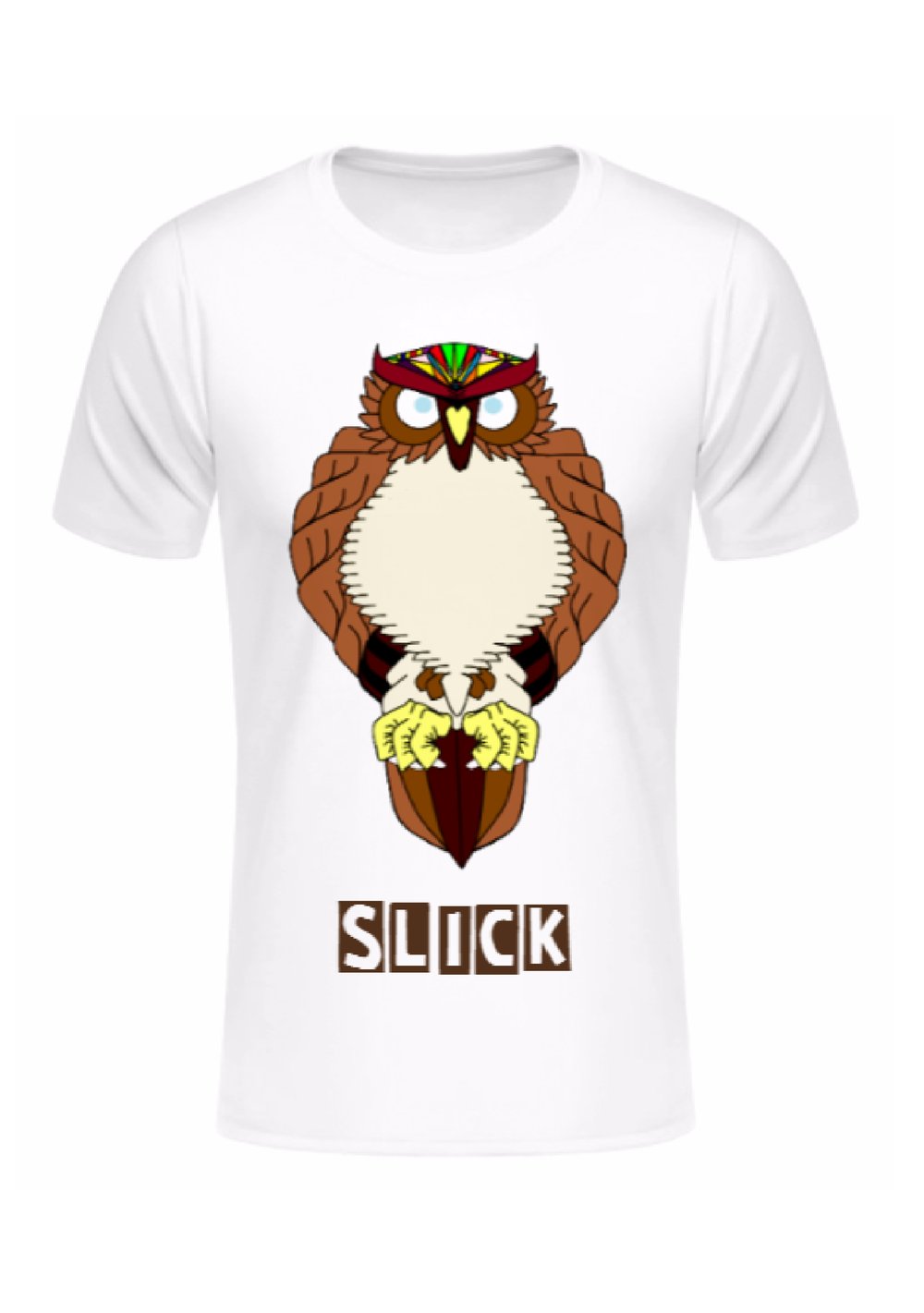 Image of White T-Shirt - Owl Design