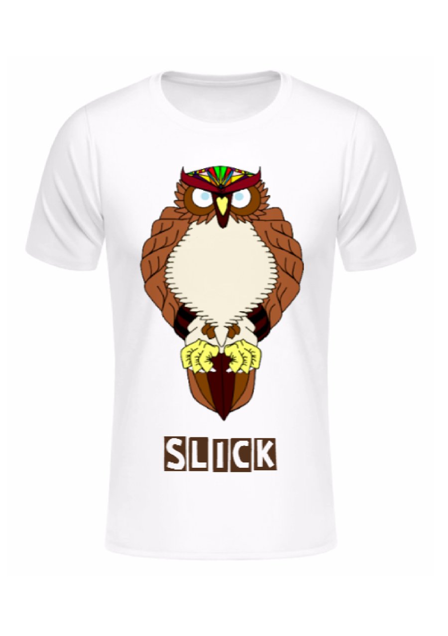 Image of White T-Shirt - Owl Design