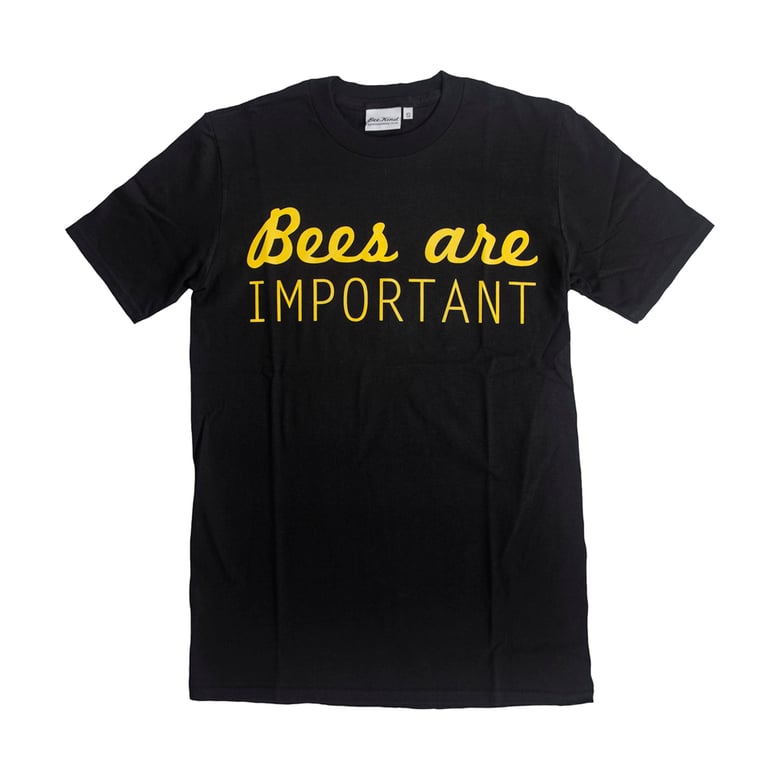 Image of "Bees are important" T-shirt: yellow on black