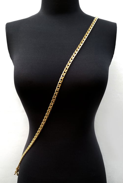 Image of GOLD Chain Purse Strap - Diamond Cut Double Curb - 3/8" Wide - Choice of Length & Clasp