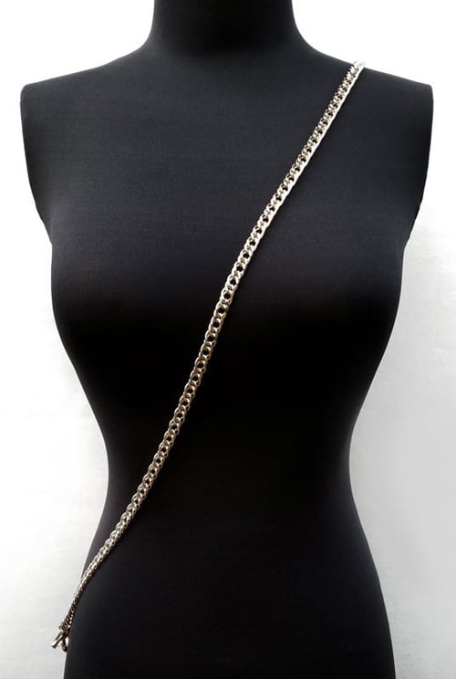Image of NICKEL Chain Purse Strap - Diamond Cut Double Curb - 3/8" Wide - Choice of Length & Clasp