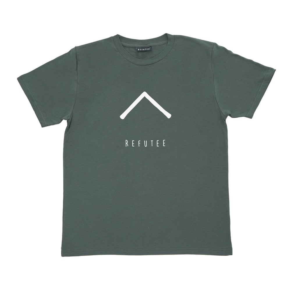 Image of Refutee Grey Mens tshirt with 1 colour chevron print