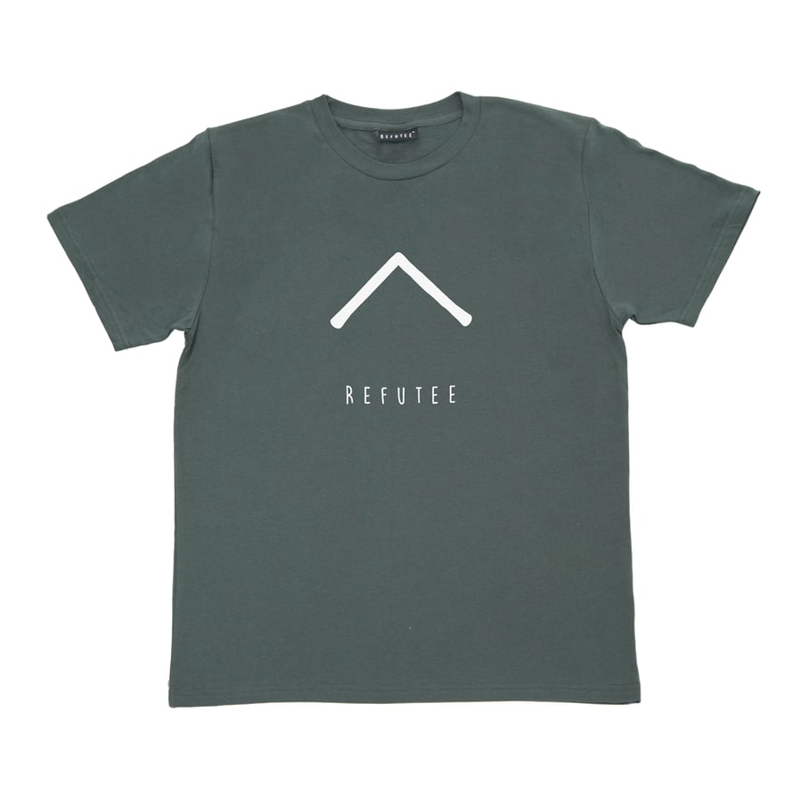 Image of Refutee Grey Mens tshirt with 1 colour chevron print