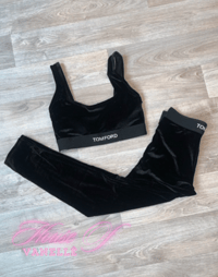 Black TF Suede Leggings Set