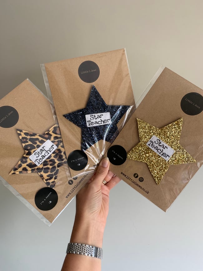 'Star Teacher' or 'Star TA' Glitter Fridge Magnet