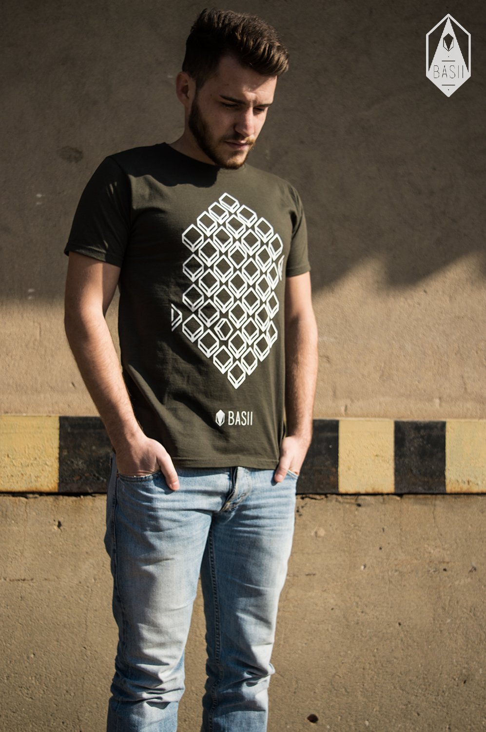 Image of Shirt  // "Hexagon" // Charcoal (Grau)