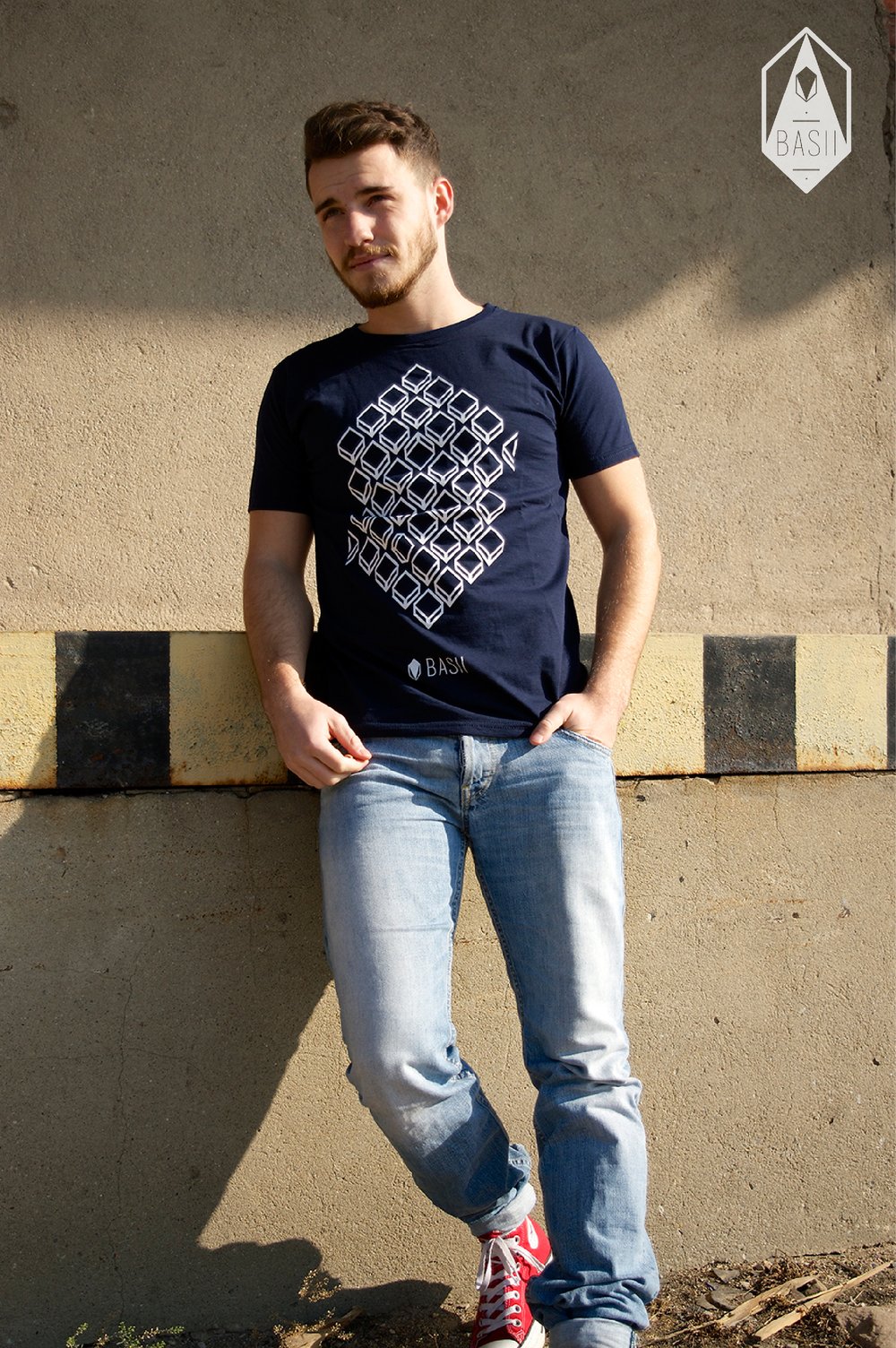 Image of Shirt // "Hexagon" // Navy Blau