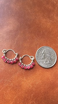 Image 3 of DRACA — Red Jade Huggie Hoop Earrings