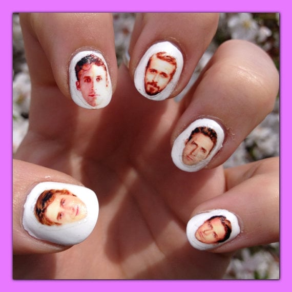 Image of Ryan Gosling Nail Decals Transfer Nail Stickers