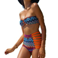 Image 4 of SYNS PRINTED HIGH WAISTED