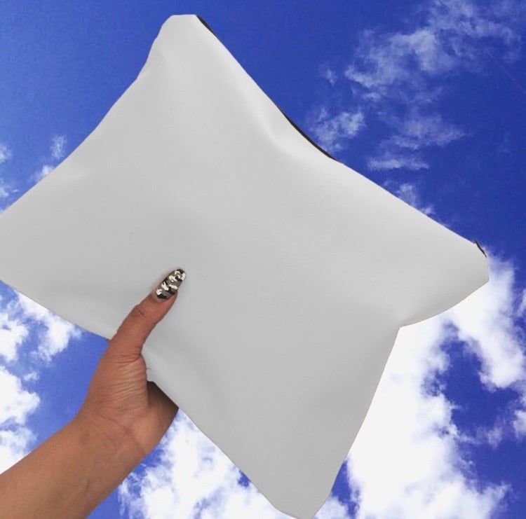 Image of White Oversized Faux Leather Clutch Bag