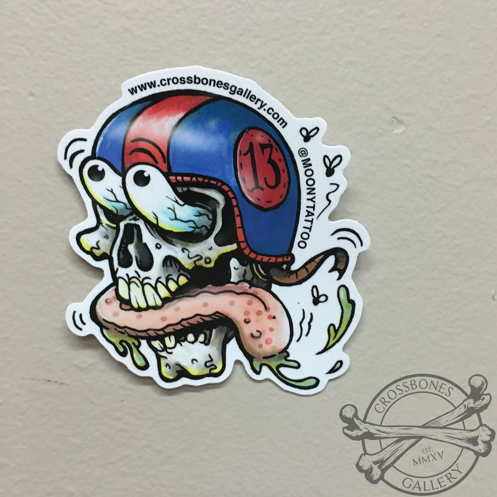 Skull Helmet Vinyl Sticker