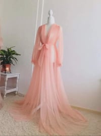 Image 5 of CoCo Red Tulle Maxi Gown-Robe