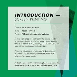Image of Screen Printing — Introduction — Saturday 23rd April **2 places available**