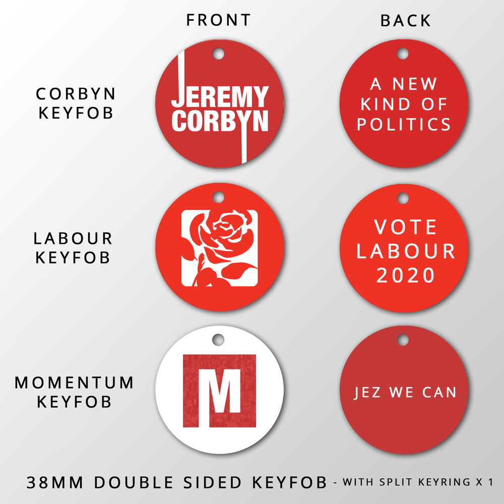 Image of Jeremy Corbyn / Momentum / Labour Party Supporters Key Fobs