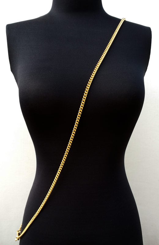GOLD Chain Purse Strap - Mini Classy Curb Chain - 1/4&quot; Wide - Choose Length & Clip Style ...