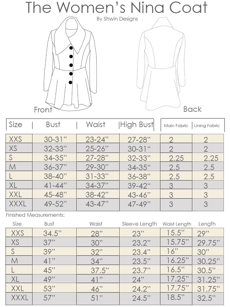 Women's Nina Coat Pattern