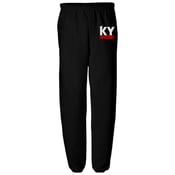 Image of KY Raised Black / White / Red Closed Bottom Sweatpants