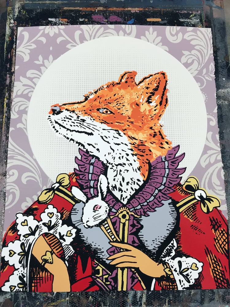 Image of Royal Fox Queen - Hand Screen Printed Art Print