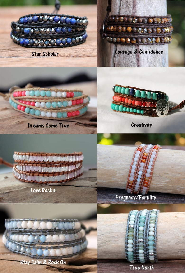 Image of Intention Leather Wrap Bracelets