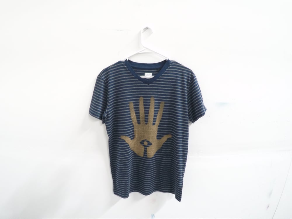 Image of Hand of the people (V-Neck Blue Shirt)