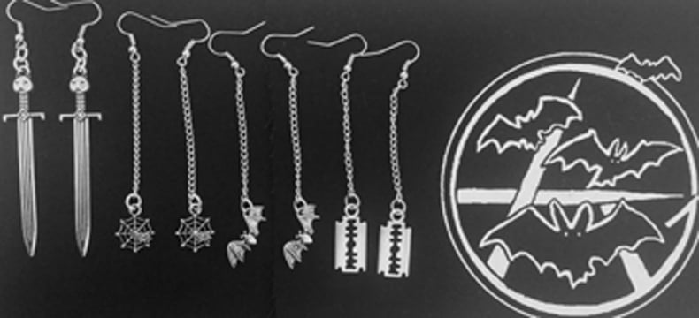 Image of Goth Mommy Earrings // bats / spiders / swords / blades
