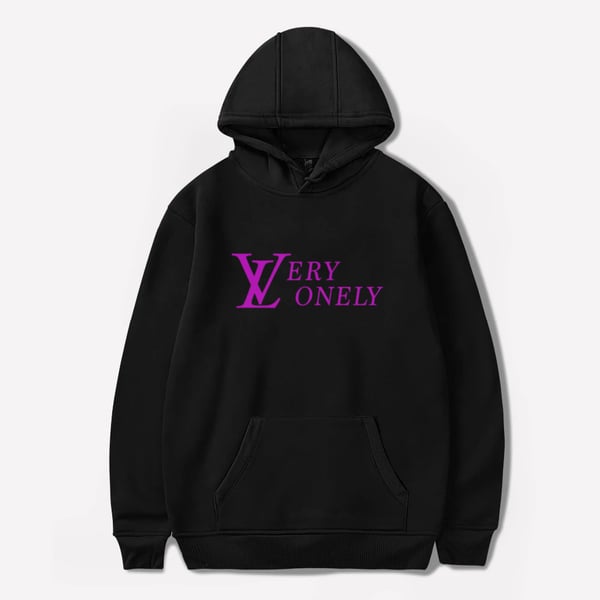 Image of Very Lonely Hoodie - pink/black
