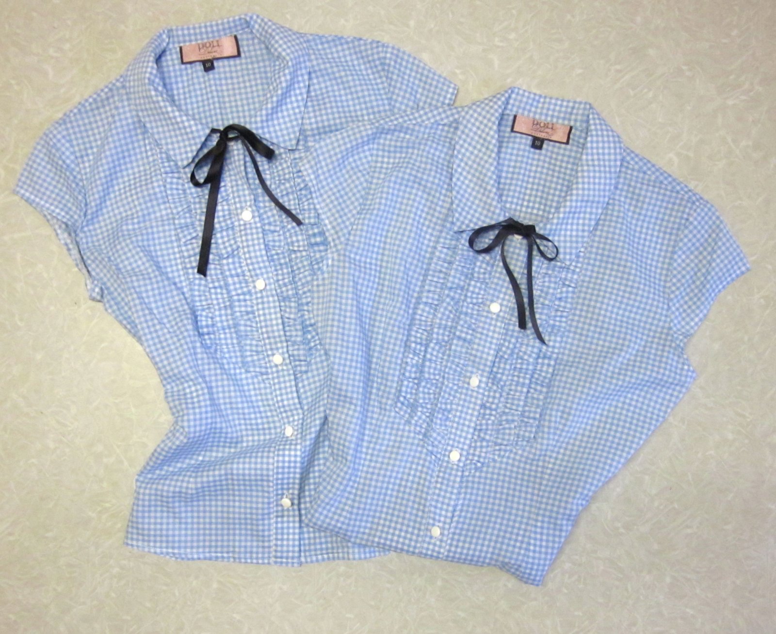 baby blue ruffle shirt