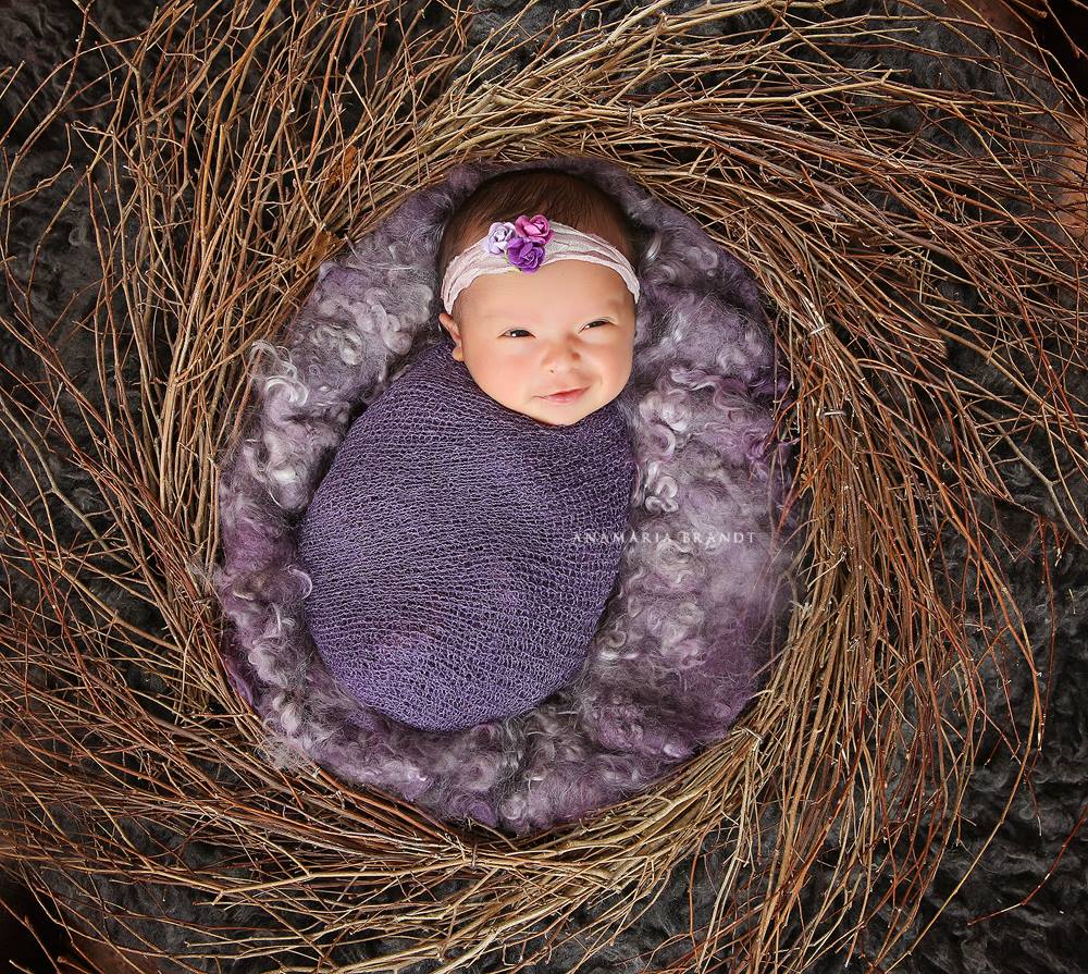 Nest of Curls Blanket - LAVENDER FIELD | Ababa Baby Props
