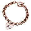 Personalised 9K Yellow Gold Love Heart Chunky Bracelet