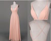 Cute Pink Cross Back Long Simple Prom Dresses, Prom Dresses , Evening Gowns