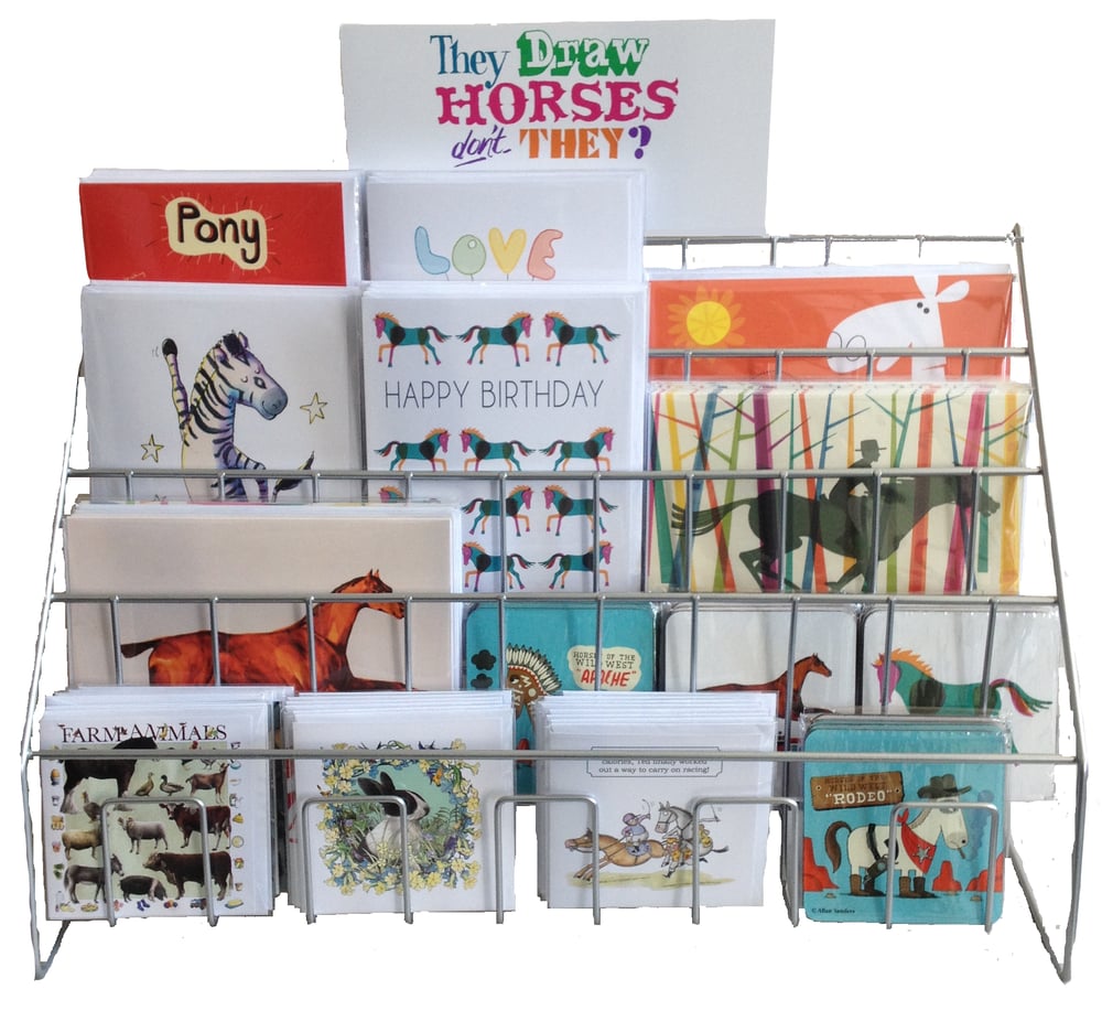 Image of fully stocked trade greeting cards stand!