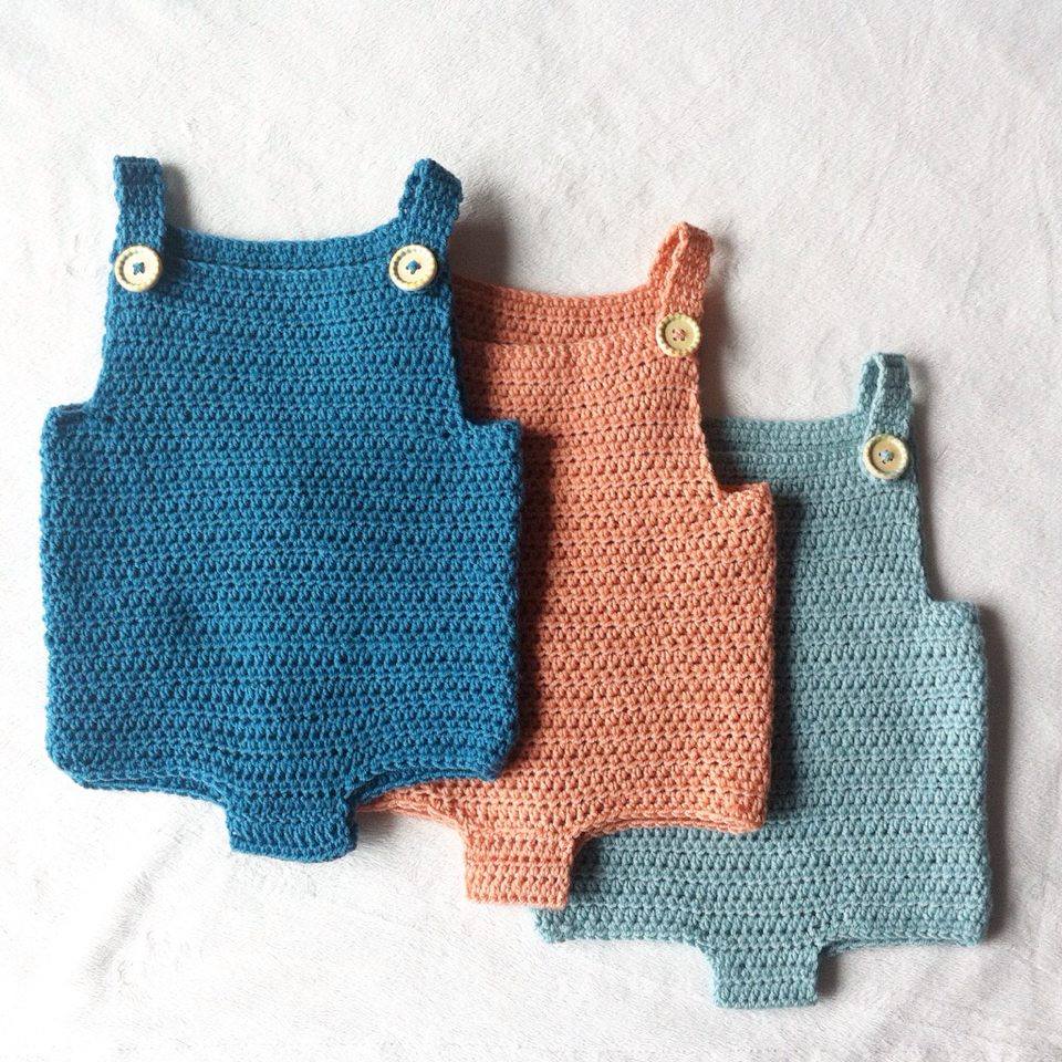 Image of Crochet Playsuit / Peto -simple wool-