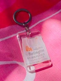 Image 4 of vintage linen hangtag label Vera Neumann Burlington sheet made in USA courtneycourtney keychain 