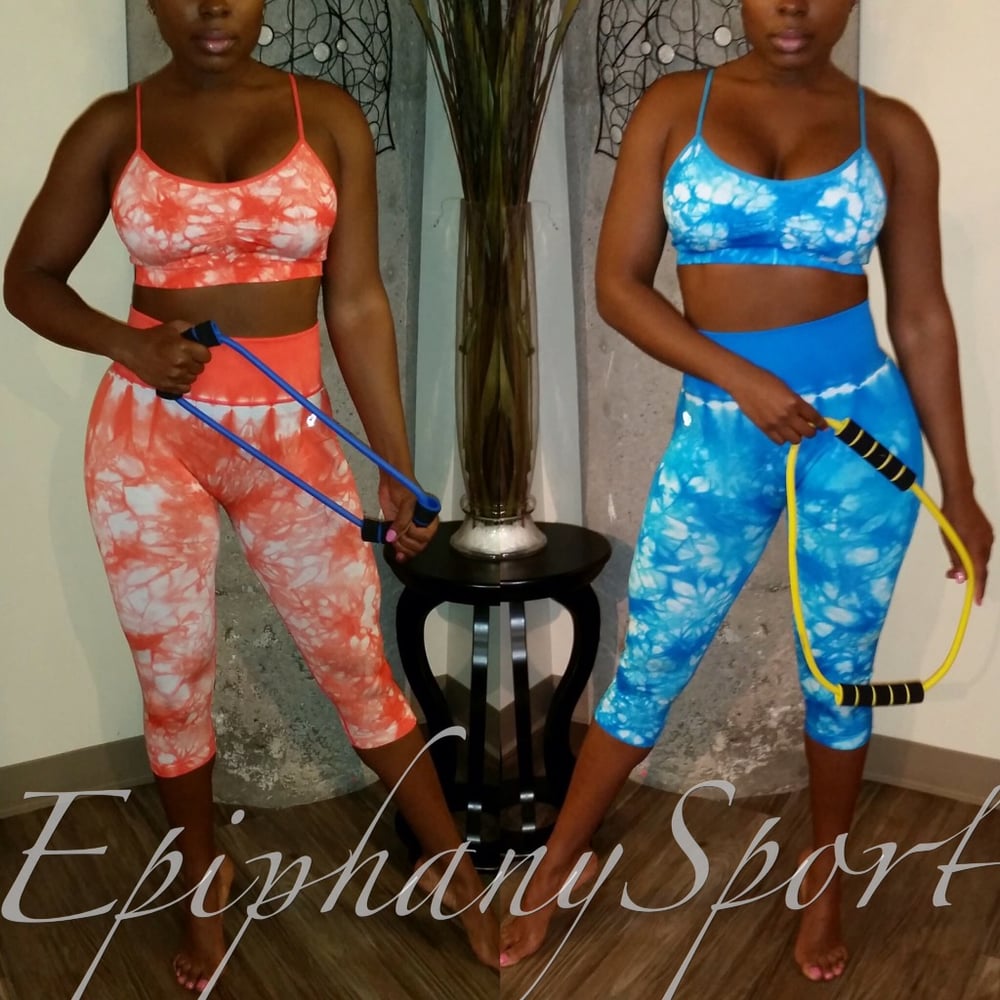 Image of The Tie-Dye Fitness Set (Orange & Blue)