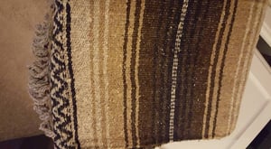Image of OG MEXICAN BLANKET TAN BROWN BLACK