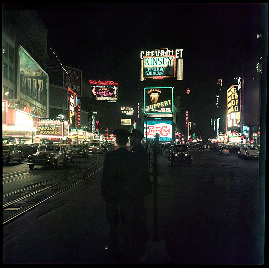 Image of Time Square 1948. A Rare Color Photo From The Era