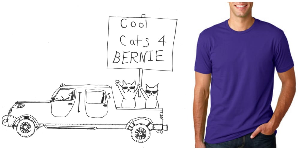 Image of Cool Cats for Bernie! Men's Crew Neck T
