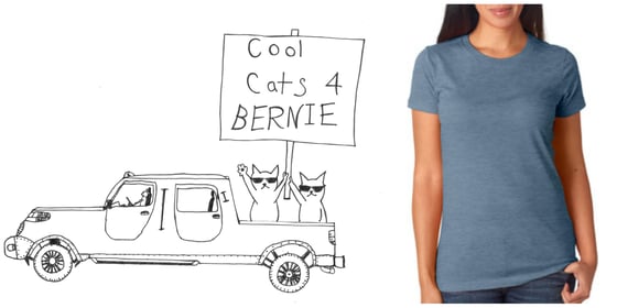 Image of Cool Cats for Bernie! Women's Crew Neck Tee