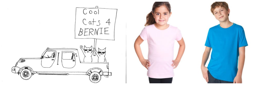 Image of Cool Cats for Bernie! Youth Crew Neck Tee
