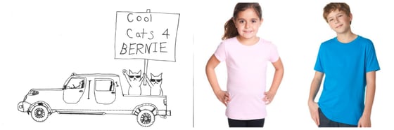 Image of Cool Cats for Bernie! Youth Crew Neck Tee